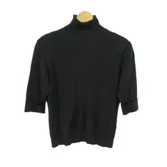 ポールスチュアート ニット セーター 半袖 シルク混 ストレッチ ブランド トップス 黒 レディース Mサイズ ブラック PAUL STUART 【中古】