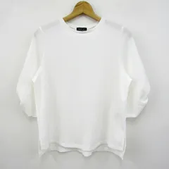 インディヴィ カットソー シャツ 7分袖 ストレッチ ブランド トップス 白 レディース 38サイズ ホワイト INDIVI 【中古】