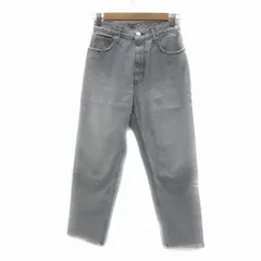 ブラック バイ マウジー BLACK by moussy デニムパンツ ジーンズ テーパードパンツ ロング丈 カットオフ 24 グレー /YS9