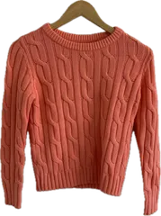  【美品】RonHermanロンハーマン　ケーブル編みニットセーター　トップス　オレンジ　レディース　XSサイズ【Z1758】