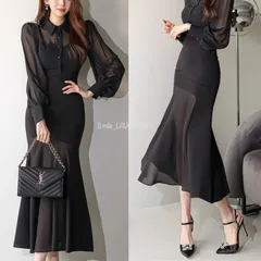 ★ワンピース ドレス フォーマル パーティー シースルー g195