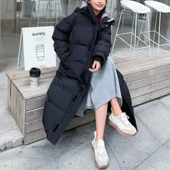 2色 ロングベンチコート フード付き 存在感 防寒対策