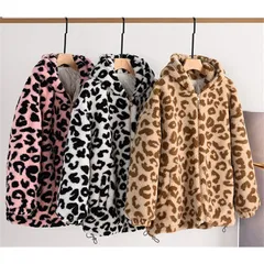 3色◆ ブルゾン ボア ヒョウ柄 レオパード パーカー 韓国