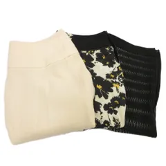 ケティ KETTY 3点セット フレアスカート 総柄 ひざ丈 2 M 黒 ブラック アイボリー /AE