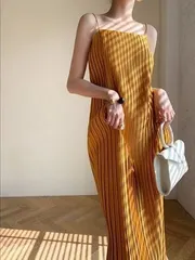 キャミワンピ ロングワンピース プリーツ