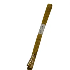 【美品】 帯締め 優品 カジュアル 金糸 山吹色 正絹 和装小物  【中古】