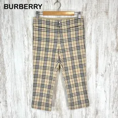 BURBERRY BLUE LABEL バーバリーブルーレーベル ノバチェック 総柄 コットン ストレッチ クロップドパンツ ベージュ レディース