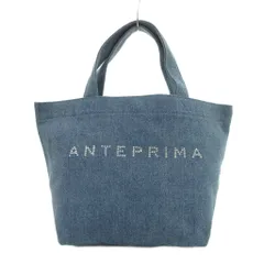 アンテプリマ ANTEPRIMA ハンドバッグ ミニトート デニム ビジュー装飾 ロゴ インディゴブルー /NU