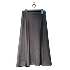 ジェイプレス J.PRESS タグ付き イージースカート フレア ミモレ ロング 9 チャコールグレー ■FY
