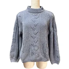 axes femme アクシーズファム ビジュー付き ケーブル編みニット モール Mサイズ ゆったり