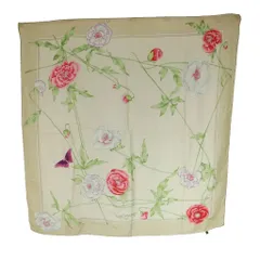 レオナール LEONARD スカーフ 花柄 シルク アイボリー /SS ■OS