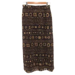 レリアン Leilian Aラインスカート ロング 11 茶 ブラウン 総柄 /FF ■GY43