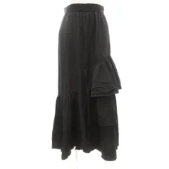 ココディール COCO DEAL 美品 アシメティアード スカート フリル マキシ ロング 2 黒 ブラック /JS