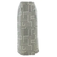 シーズン SEASON タイトスカート ロング マキシ 40 ベージュ 黒 ブラック 総柄 /GV