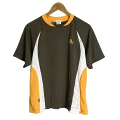 アディダス adidas Clima365 Tシャツ カットソー 半袖 バイカラー ロゴプリント M ブラウン オレンジ ホワイト