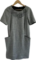  【美品】INGEBORGインゲボルグ　ワンピース　グレー　レディース　9サイズ【Z1758】