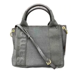 サマンサタバサ Samantha Thavasa ロゴ キャンバス地 2WAY ハンドバッグ ショルダーバッグ グレー ■GY14