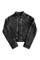 NO E MOSEN｜CAGED BIRD VEIN TEXTURED LEATHER JACKET