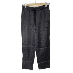 B&Y ユナイテッドアローズ BEAUTY&YOUTH ビューティー&ユース サテンドローストパンツ イージー テーパードパンツ 1614-126-6245 L ブラック ■GY