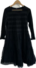  【美品】PINK HOUSEピンクハウス　ロングワンピース　チュール　ブラック　レディース【Z1758】