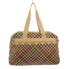 レスポートサック LesportSAC ボストンバッグ トートバッグ チェック マルチカラー 茶 /YM