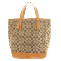 コーチ COACH シグネチャー トートバッグ ハンドバッグ レザー ベージュ 茶 ブラウン /AN10