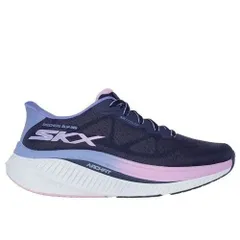 美品・定価17,490円●Skechers●GO WALK MAX CUSHIONING ゴーウォーク マックスクッショニング アーチフィット スニーカー シューズ パープル ブラック ●スケッチャーズ●23.5㎝
