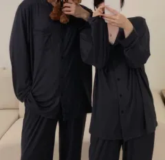 パジャマ セット ブラック 長袖 パジャマ サイズ L