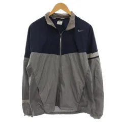 ナイキ NIKE ウィンドブレーカー ジャケット ジップアップ L 紺 ネイビー グレー 516881-451 /YM