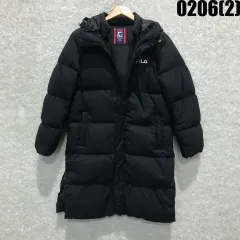 FILA ブラック ダウンジャケット ロング丈 アウター m
