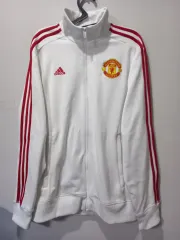 アディダス レア 必須アイテム MANCHESTER UNITED FC 白紅白 白 ジップアップジャージ ジャージ 95 100