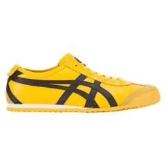 定価16,500円●Onitsuka Tiger●MEXICO 66 メキシコ 上質レザー  スニーカー シューズ  イエロー ブラック●オニツカタイガー●25㎝