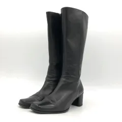 PLAYVELY プレイベリー ロングブーツ レザー 本革 黒 23cm 日本製