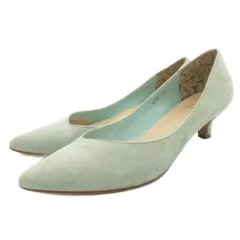 ヒミコ 卑弥呼 パンプス シューズ ローヒール スエード 24.5cm 緑 グリーン /AE