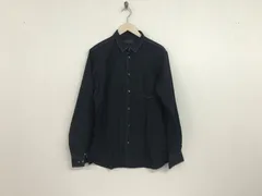 本物コムサデモードメンCOMMECADUMODEMENコットン長袖シャツメンズサーフアメカジミリタリーストリートスケーターワークビジネススーツモードドレスゴルフバイカーロック黒ブラックL日本製