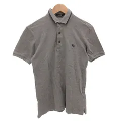 バーバリーブラックレーベル BURBERRY BLACK LABEL ポロシャツ ホースロゴ刺繍 2 グレー ロゴ刺繍 /FF ■ECT