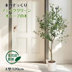 フェイクグリーン オリーブの木 大型 観葉植物 120cm 白鉢 Kugusaのサムネイル