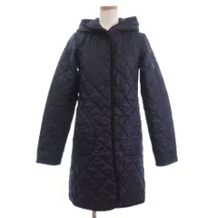 ラベンハム LAVENHAM キルティング コート ロング フード 中綿 紫 パープル 8 34 S位 ■ECT