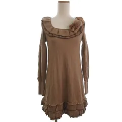 トゥービーシック TO BE CHIC ニット フリル チュニック ライトブラウン 2 ■TC