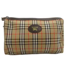 バーバリーズ Burberrys ヴィンテージ ポーチ インバッグ 茶 ブラウン ノバチェック ホースロゴ 総柄 /FF ■ECT