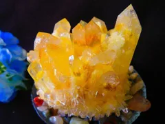 絶品★超美しい★浄化済み★ブラジル産★ 天然水晶宝石★シトリンクラスター 台付き超巨大1.722kg★tr24741★ｃ－1