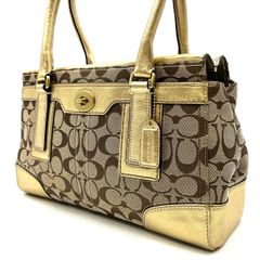 コーチCoach11062シグネチャーターンロックy2kトートバッグゴールド