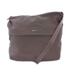 アニエスベー agnes b. ショルダーバッグ ナイロン ロゴ ワンポイント グレー NS24-04 /BB