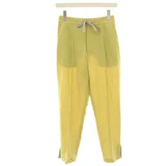 ブルーレーベルクレストブリッジ BLUE LABEL CRESTBRIDGE ドライツイルテーパードパンツ イージー タック 36 黄色 イエロー 55R05-123-71 /HN