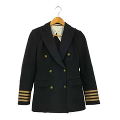 ダブルスタンダードクロージング DOUBLE STANDARD CLOTHING 金ボタン ストレッチ ミラノ リブ ダブルブレストジャケット レディース  36のサムネイル