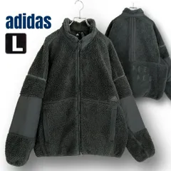 adidas アディダス★ボアジャケット★フリース★THREE STRIPES★防風裏地★グリーン★メンズL    #2602F019