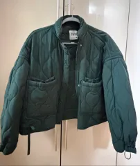 ZARA ザラ キルティング ダウン アウター グリーン M サイズ