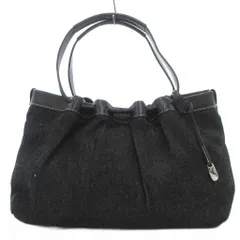 アニエスベー ボヤージュ Agnes b. VOYAGE ハンドバッグ デニム地 レザーハンドル 黒 ブラック /JS