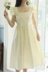 Aラインワンピース シフォン フレアプリーツ パーティドレス