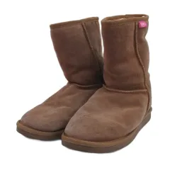 エミュー emu ショート ムートン ブーツ スエード 茶 ブラウン W7 24cm